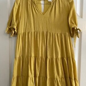 Vanilla Bay Yellow Tiered Dress